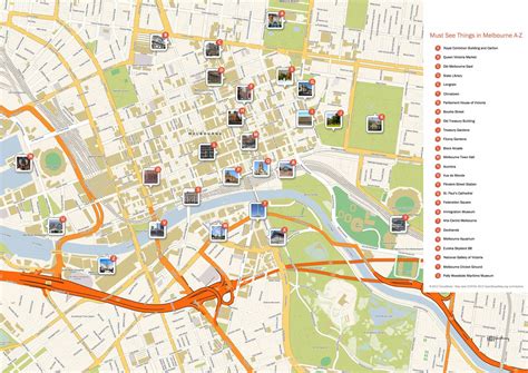 Melbourne Attractions Map | FREE PDF Tourist City Tours Map Melbourne 2025