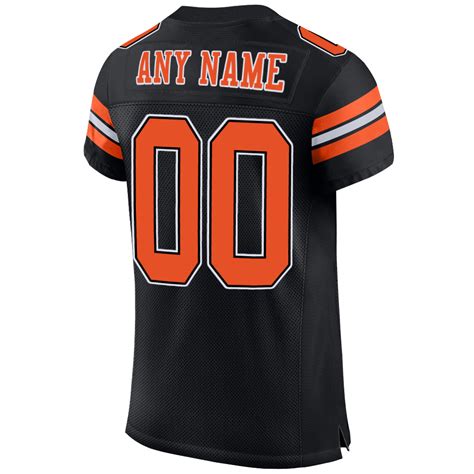 Custom Black Orange-White Mesh Authentic Football Jersey – Fiitg