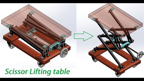 Design and Animation Of Scissor Lifitng Table Mechanical Project - YouTube