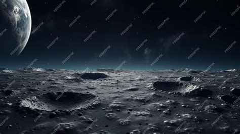 Premium AI Image | Moon surface with craters and space background