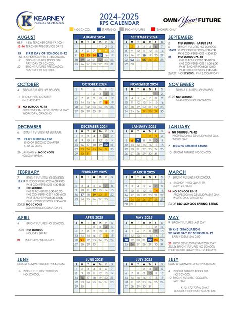 Kearney Public Schools Calendar 2024-2025 (Nebraska)