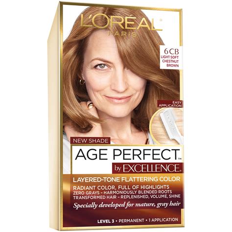 L'Oreal Paris Age Perfect Permanent Hair Color, 6CB Light Soft Chestnut Brown, 1 Kit - Walmart.com