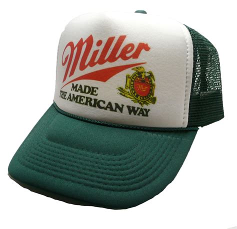 Miller Beer Made the American way Hat, Miller beer hat, miller hat,Trucker Hat, Beer Hats