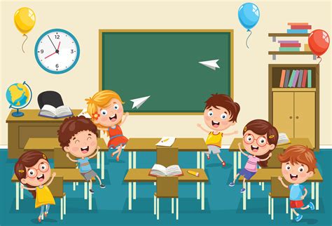 Kids Classroom with Kids Playing 1128657 Vector Art at Vecteezy