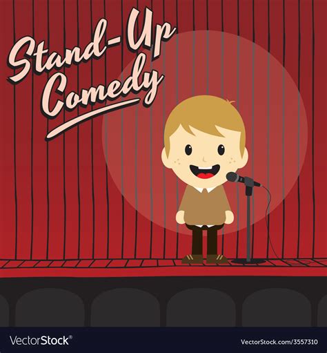 Male stand up comedian cartoon character Vector Image