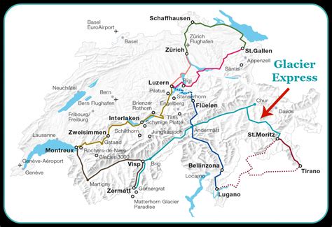 Glacier Express Switzerland Map