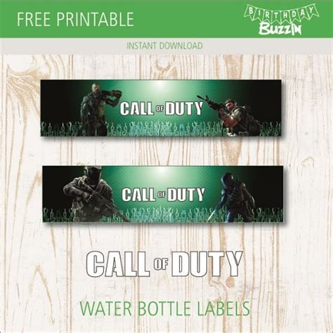 Free Printable Call of Duty Water Bottle Labels | Birthday Buzzin