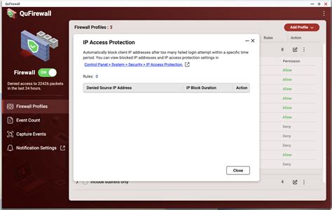 Where do I find blocked IP addresses in QuFirewall? | QNAP