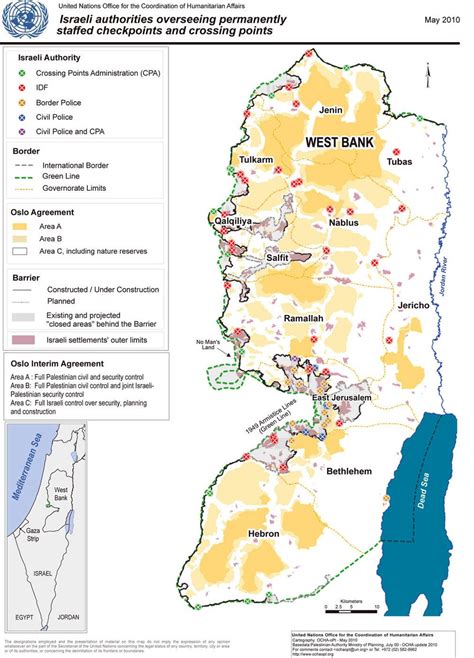 A map of the West Bank highlighting Areas A, B and C and Israel's ...