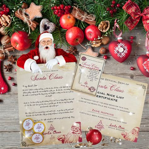 Santa Letter Printable Bundle Nice List Certificate Magic Key Chocolate Coin Christmas Instant ...