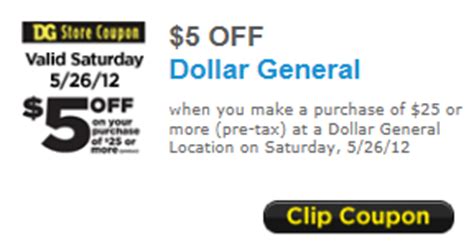 $5 off $25 Purchase Family Dollar & Dollar General Store Coupons ...