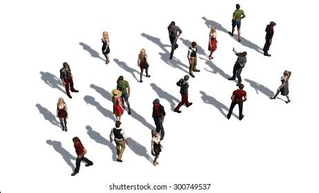 Crowd People Topview Isolated On White Stock Illustration 300749537 ...