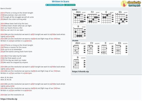 Chord: Written in Scars - tab, song lyric, sheet, guitar, ukulele | chords.vip