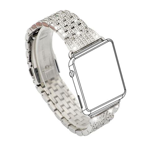 Women's Apple Watch Band Crystal Rhinestone Diamond Luxury Bracelet Silver New | Jewelry ...