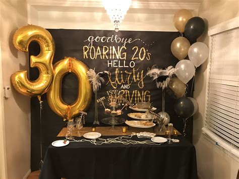 1920’s themed 30th birthday decor | 30th birthday decorations, 30th ...