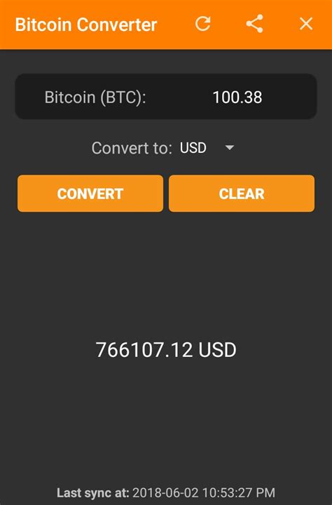 BTC to USD converter for Android