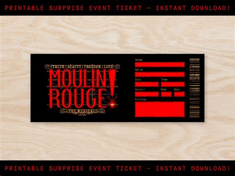 Printable Moulin Rouge Broadway Ticket Surprise Musical - Etsy UK