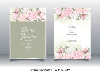 Wedding Invitation Card Template Set Beautiful Stock Vector (Royalty Free) 1984434389 | Shutterstock