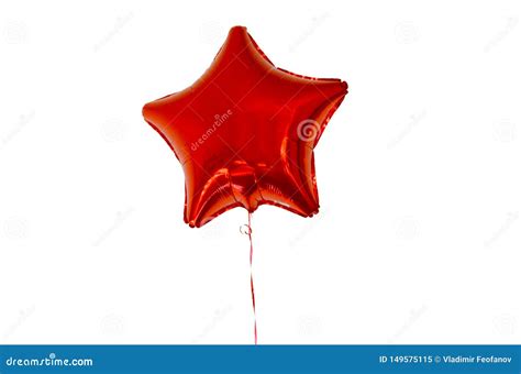 Hot Air Balloon In The Shape Of A Star Of Red Color On White Background Isolate Stock Image ...