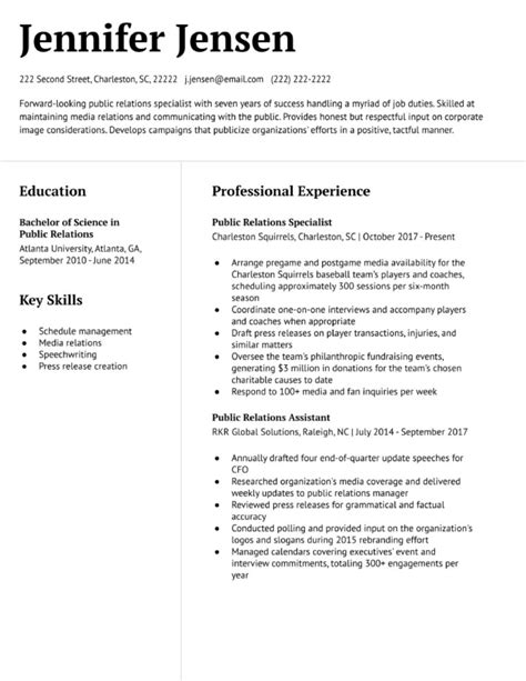 Public Relations Resume Examples and Templates for 2024 - ResumeBuilder.com