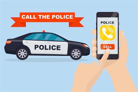 Premium Vector | Man call to police. smartphone with police service ...