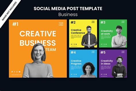 Premium Vector | Creative business team social media post template