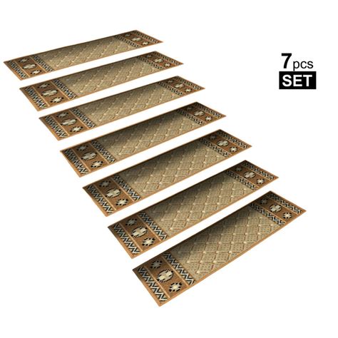 StepBasic Non-Slip Stair Mat Rubber Backing Resistant Carpet Stair Treads Gripper Mats Set of 7 ...