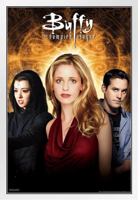 Buffy The Vampire Slayer Season 6 Trio 90s TV Show Series Horror White Wood Framed Poster 14x20 ...