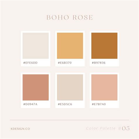 Boho Rose - Feminine Color Palette | Brand color palette, Hex color palette, Color palette design