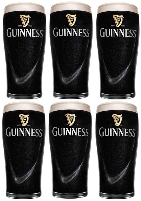 Guinness Beer Glasses Pint 50 cl - Set of 6 | Free shipping from €99 on ...