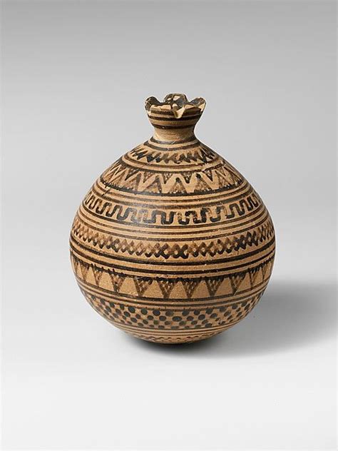 Terracotta vase in the form of a pomegranate Period: Geometric Date: 8th century B.C. Culture ...