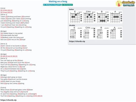 Chord: Waiting on a Song - tab, song lyric, sheet, guitar, ukulele ...