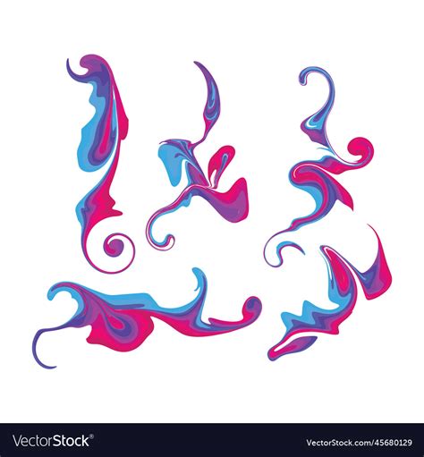 Ink splash colorful liquid set design collections Vector Image