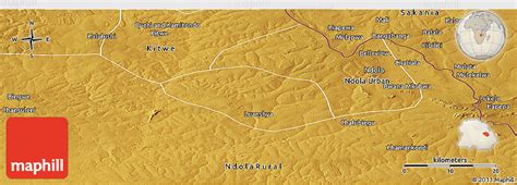 Physical Panoramic Map of Luanshya