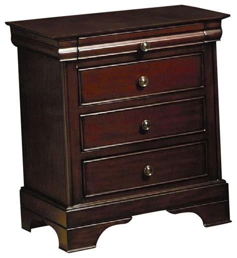 Coaster Versailles 3 Drawer Nightstand with Serving Tray in Mahogany - Traditional - Nightstands ...