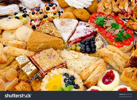 Many Different Kinds Of Dessert - Cakes, Sweets And Pies Stock Photo ...