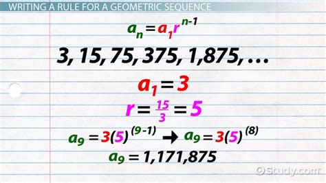 Geometric Sequence | Definition, Formula & Examples - Video & Lesson Transcript | Study.com