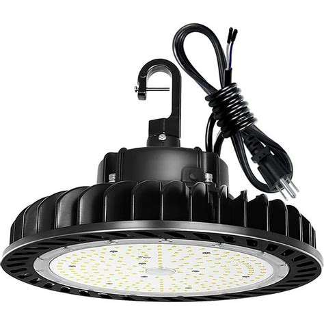 LED High Bay Light 150W 1-10V Dimmable 5000K 21,000lm UFO LED High Bay Light Fixture 5' Cable ...