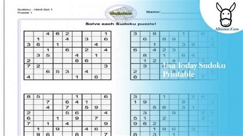 Sudoku Puzzle Printable Ellipsis Printable Usa Today Sudoku Puzzles ...