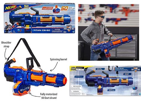 NERF Elite Titan CS 50 Blaster With 50 Official Darts Ages 8+ Toy Gun ...