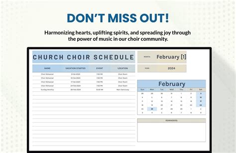 Church Choir Schedule Template in Excel, Google Sheets - Download | Template.net