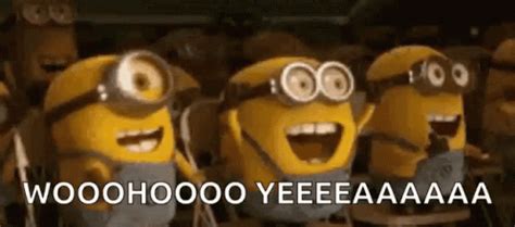 Happy Minions Woohoo Yeah GIF | GIFDB.com