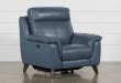 Moana Blue Leather Power Reclining Sofa Chairs With Usb – beideo.com