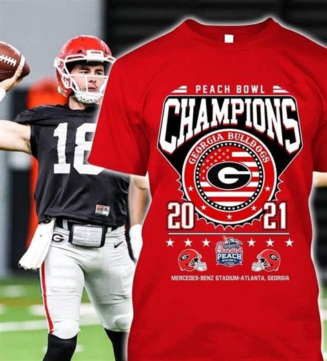 Georgia bulldogs peach bowl champions for fans Tshirt Hoodie Sweater ...