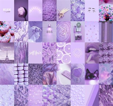 a collage of purple and white images with different things in them that ...