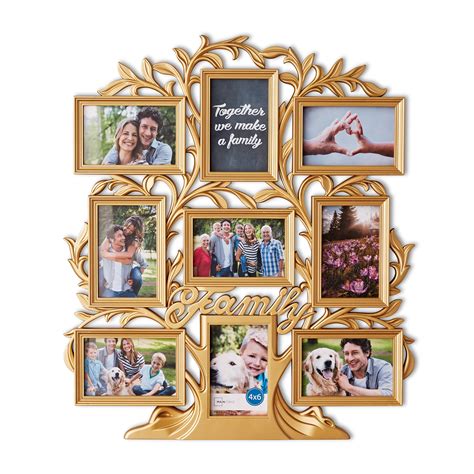 Mainstays 9-Opening Family Tree Wall Collage Picture Frame, Multiple ...