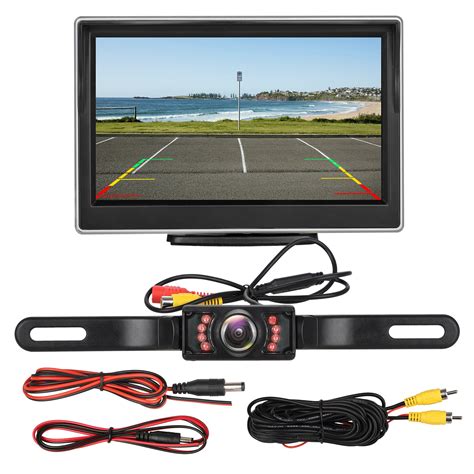 EEEkit Car Backup Camera Rear View System, 5″ TFT LCD Monitor/Night Vision Backup Camera ...