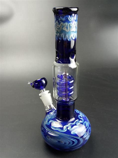 2019 Blue And White Porcelain Glass Bong 10.6 Tall 18.8mm Joint Size ...