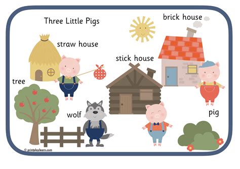 Three Little Pigs Word Mat - Printable Teaching Resources - Print Play Learn