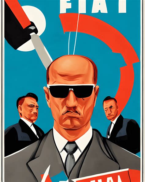 Italian Mafia Suits Police Pizza Nuclear Retro North Korean Poster · Creative Fabrica